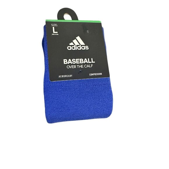 Adidas Baseball Over the Calf Compression Socks Mens Large Royal Blue Softball - Picture 3 of 6
